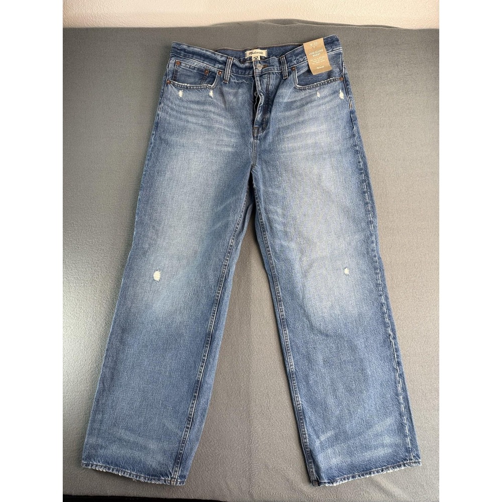NWT Madewell Low-Slung Baggy Relaxed Wide Leg Jeans Womens 30 Light Wash Blue